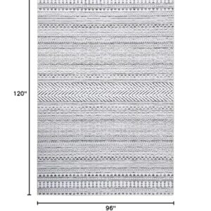 IMINROME 8 x 10 Large Machine Washable Area Rug Boho Rug for Living Room Low Pile Non-Slip Rug Stain Resistant Area Rug for Bedroom Home Office, 8' x 10'