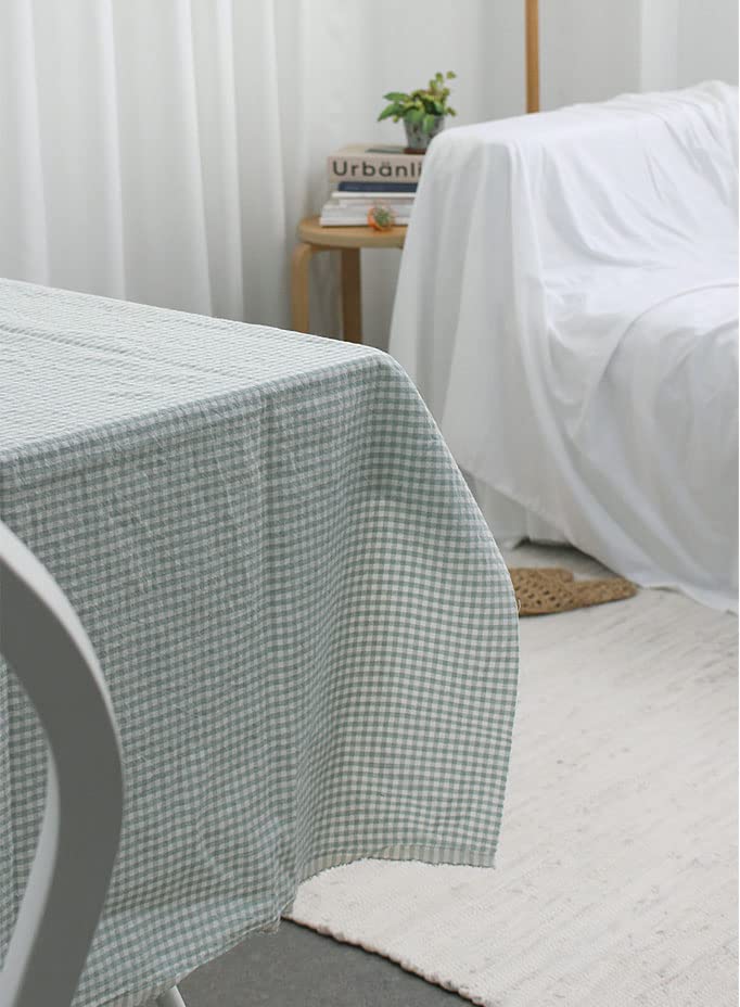 Premium Quality Cotton Fabric by The Yard Yarn Dyed Check Fabric 63" Wide Cozy Bio Washing Full of Emotion Laceking Made in Korea (Mint)