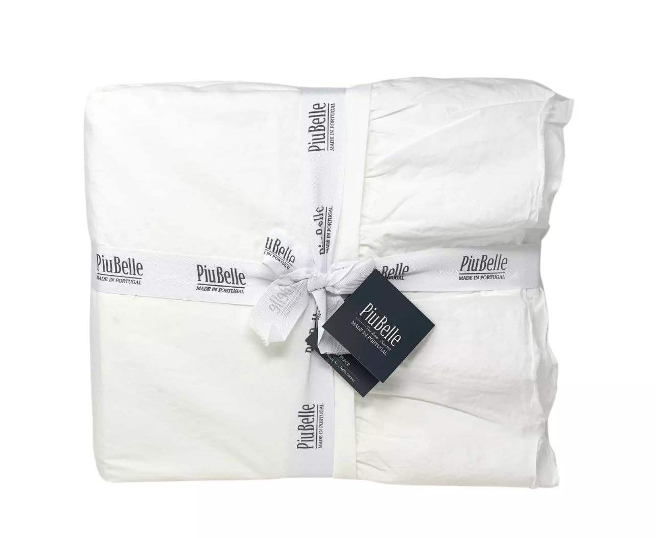 Piubelle Piu Belle Portugal Luxury Queen Size 3 Piece White Ruffle Duvet Cover Set Premium Quality 100% Cotton Shabby Chic Style