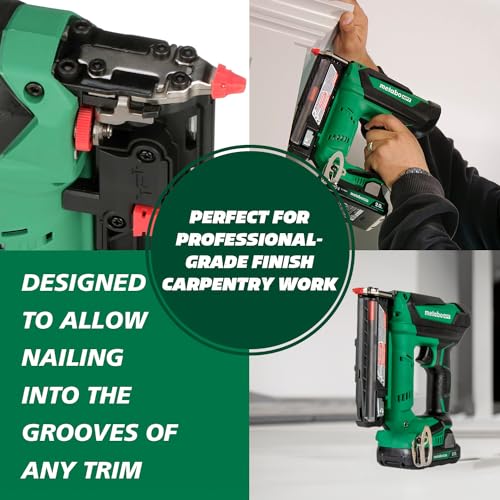 Metabo HPT Cordless Pin Nailer Kit, 18V, 23 Gauge, 5/8" up to 1-3/8" Pin Nails, 2,700 Nails Per Charge, 18V 2.0 Ah Lithium Ion Battery, Fast Charger, Bag, Lifetime Power Tool Warranty, NP18DSALT