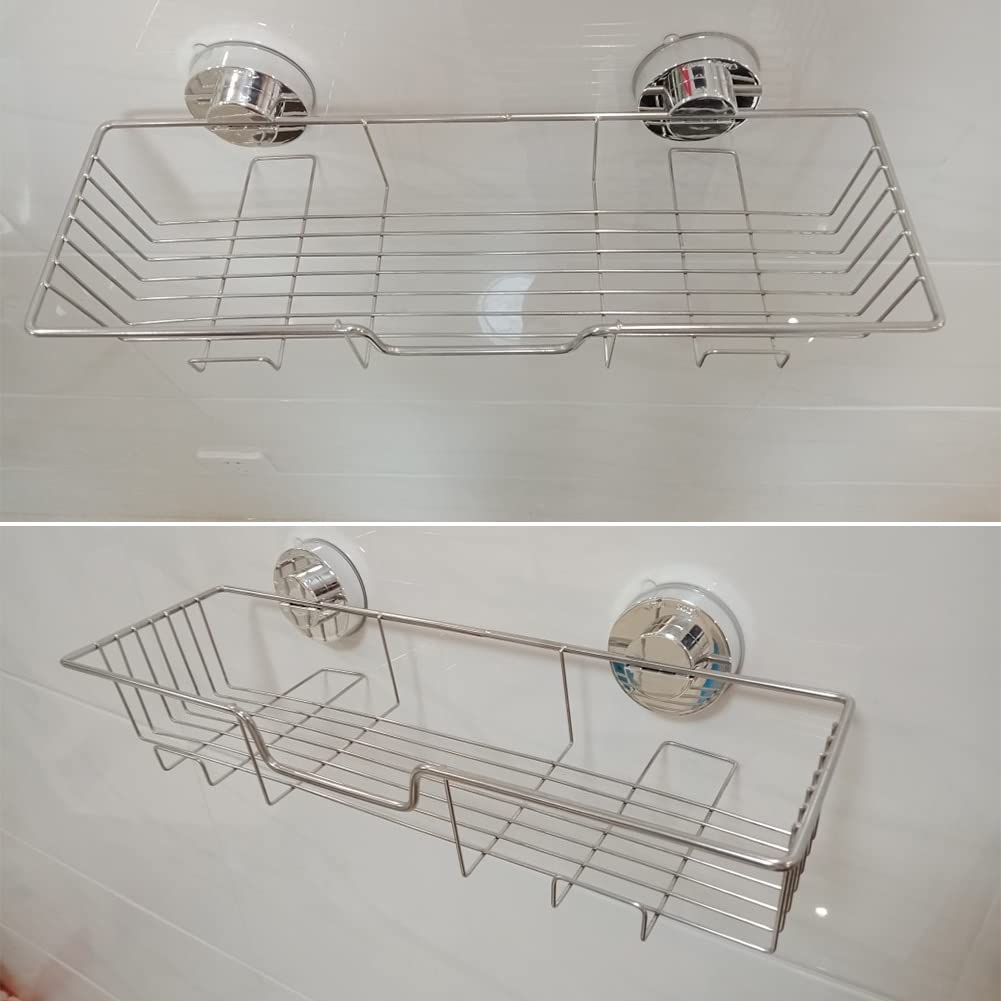 Bathroom Shelf Organizer Bathroom Suction Cup Square Rack Bathroom Wall-Mounted Storage Rack Bathroom Finishing Rack Kitchen Storage Rack Towel Storage Shelves Sundries Holder for Kitchen