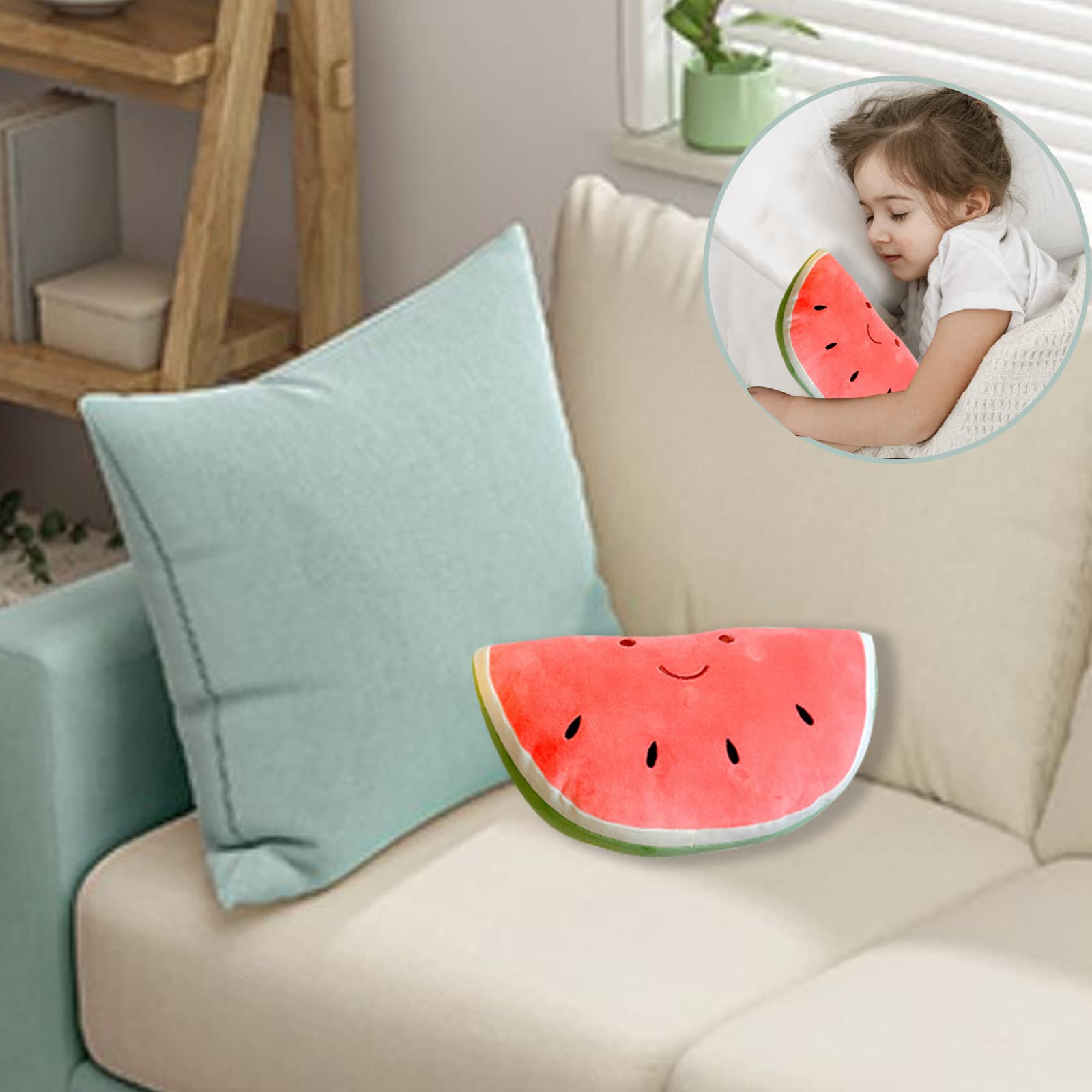 CHELEI2019 11.8" Watermelon Plush Pillow Soft Stuffed Fruit Plush Toy Gifts for Kids,Pink