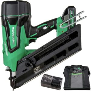 metabo hpt cordless 18v multivolt™ framing nailer kit | accepts 2-inch to 3-1/2-inch clipped & offset round paper nails | 1-18v 4.0ah li-ion battery w/fuel gauge | lifetime tool warranty | nr1890dcst