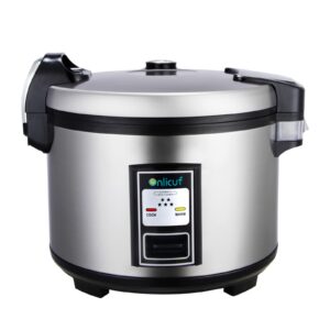 onlicuf commercial rice cooker 70-cup cooked (35-cup uncooked) stainless steel housing 1550w for restaurant