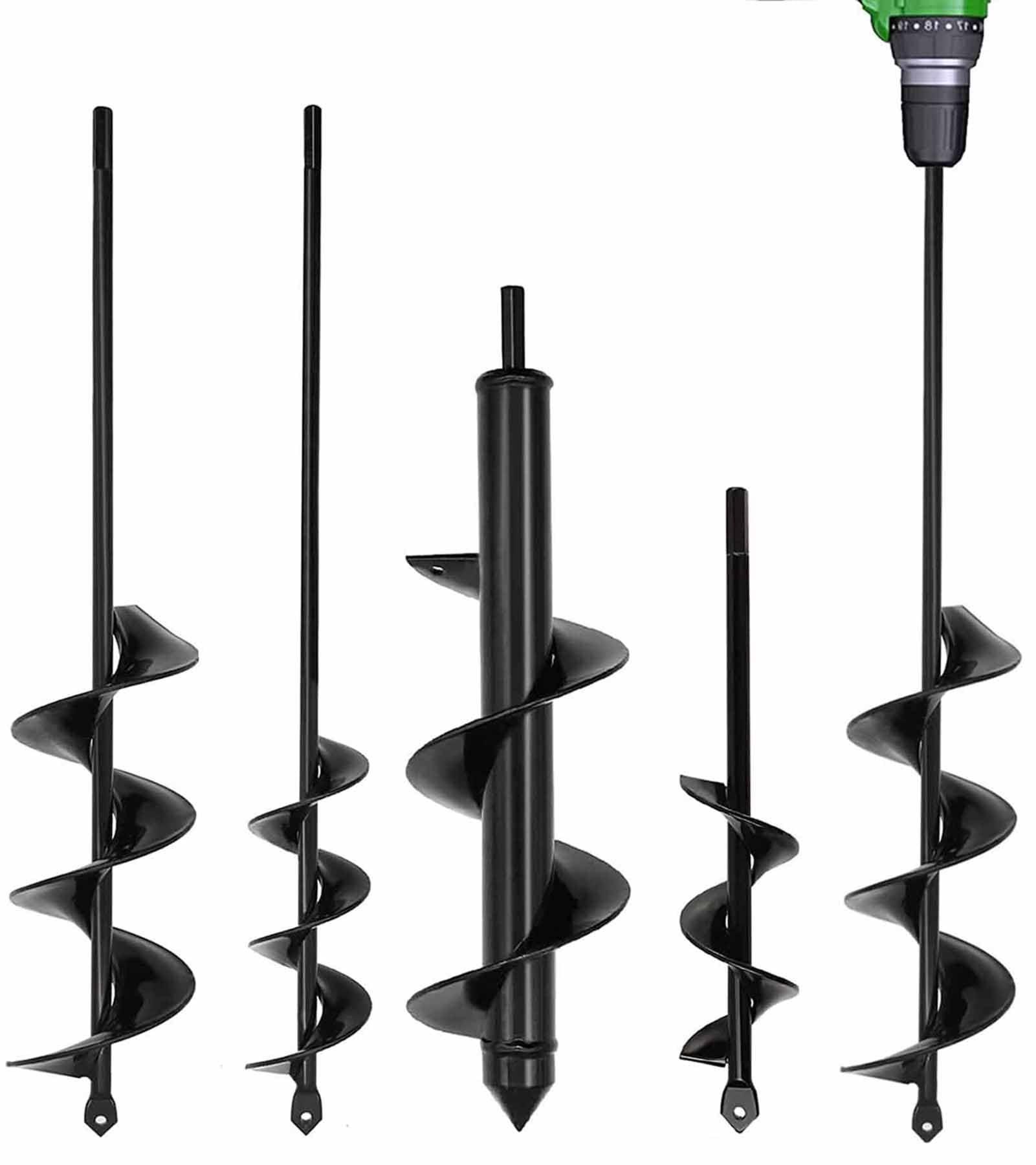 4 Set Auger Drill Bit for Planting,Heavy Duty Garden Auger Spiral Drill Bit Bulb Planter Tool for Planting Bedding Plants,Universal for Cordless Drill(1.6"x9",1.6"x16.5",3"x16.5",3"x12")