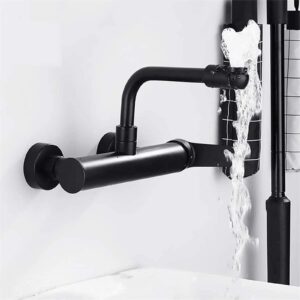 Bathroom Sink Faucet Wall Mounted 360° Rotation Brass Basin Mixer Tap Kitchen Faucet Bathtub Faucet Mop Pool Faucet Sink Mixer Taps,Chrome,28CM