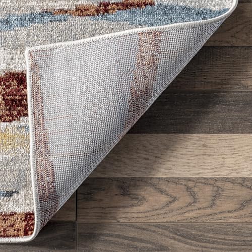 nuLOOM Katya Contemporary Waves Machine Washable Area Rug, 4x6, Multi