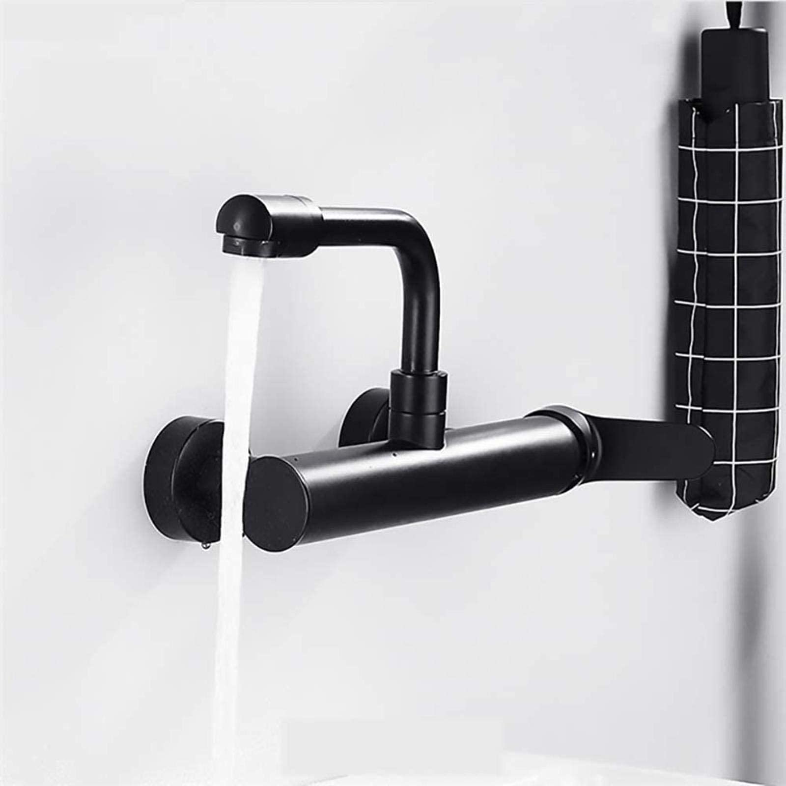 Bathroom Sink Faucet Wall Mounted 360° Rotation Brass Basin Mixer Tap Kitchen Faucet Bathtub Faucet Mop Pool Faucet Sink Mixer Taps,Chrome,28CM