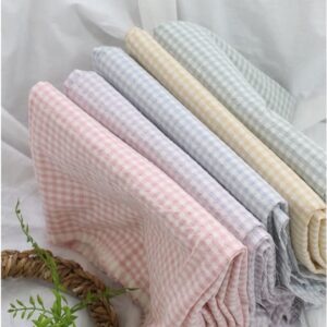 Premium Quality Cotton Fabric by The Yard Yarn Dyed Check Fabric 63" Wide Cozy Bio Washing Full of Emotion Laceking Made in Korea (Mint)