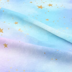 SW SETWIER Star Pattern Duvet Cover Twin Size Rainbow Starry Sky Bedding Set Meteor Print Comforter Cover Bedding Quilt Cover 1 Duvet Cover with 2 Pillowcases for Home Decor