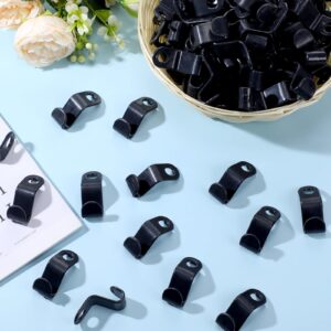 Fumete 300 Pcs Clothes Hanger Connector Hooks Hanger Extender Clips Heavy Duty Cascading Hangers Plastic Hanger Hooks Space Saver for Closet Space Saving Connection Hooks Coat Organizer(Black)