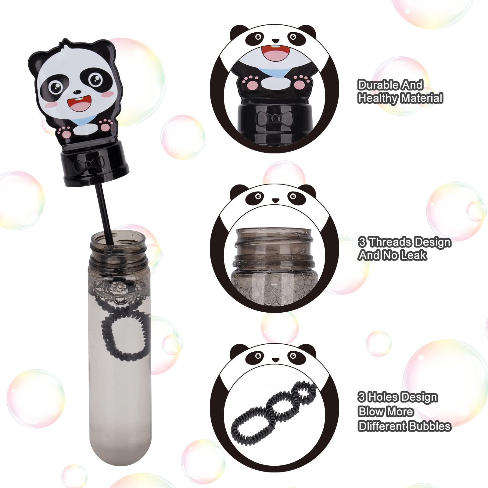 Panda Party Favors Supplies Panda Bubble Wands for Kids Panda Bubble Blowing Toy Gift Goodie Bag Stuffers 24PCS