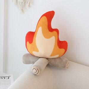 17.7in funny campfire plush pillow, fake campfire pillow, simulation bonfire plush toy, fake fire soft stuffed weird room decor, kids camping decor gift, outdoor activities camping toy sets