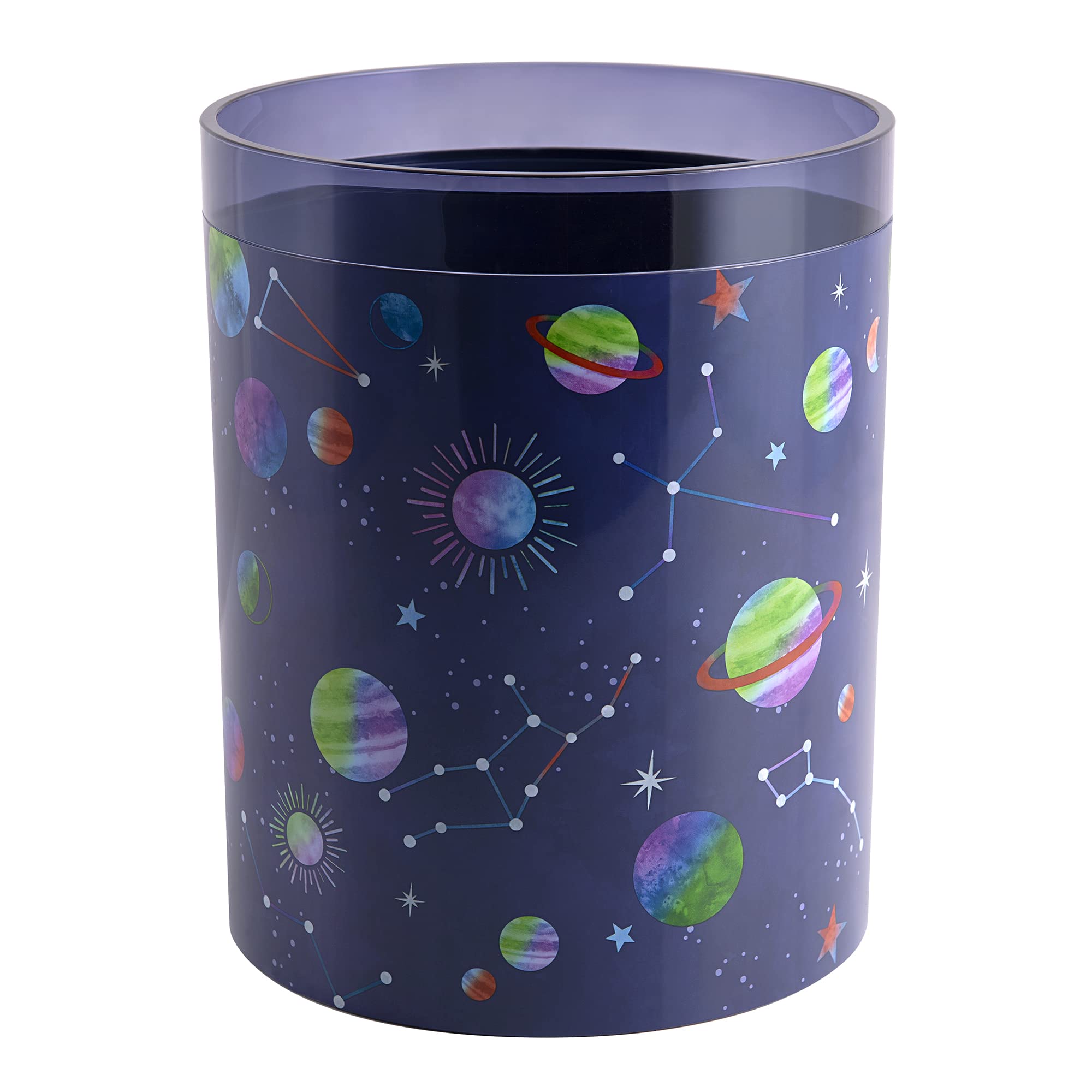 Allure Home Creation Starry Night Plastic Wastebasket/Trash Can 1.61 Gallons