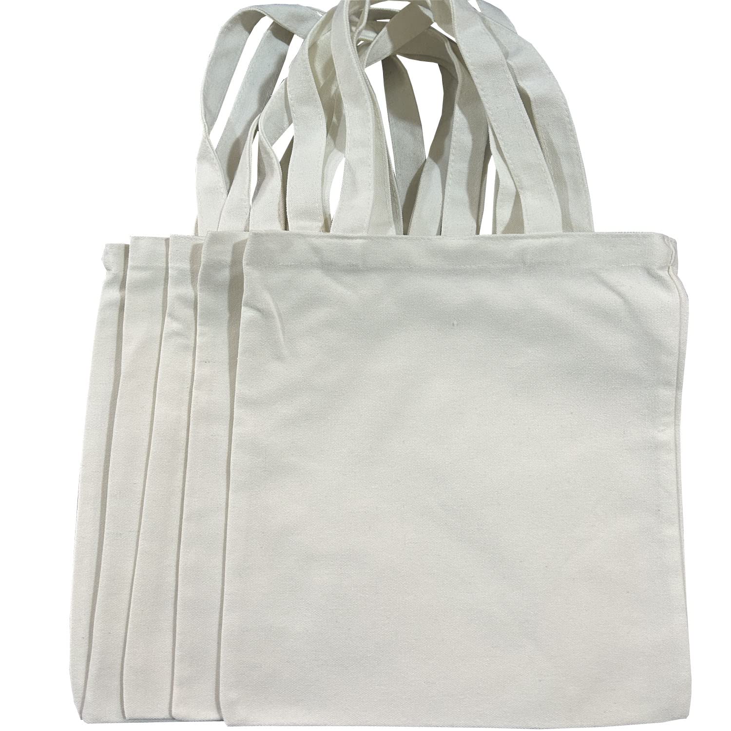 Plain Canvas Tote Bags,Mini Canvas Tote Bag,Small Cloth Tote Bags with Handles,Great for Gift,Promotion and Decor, 2pack White