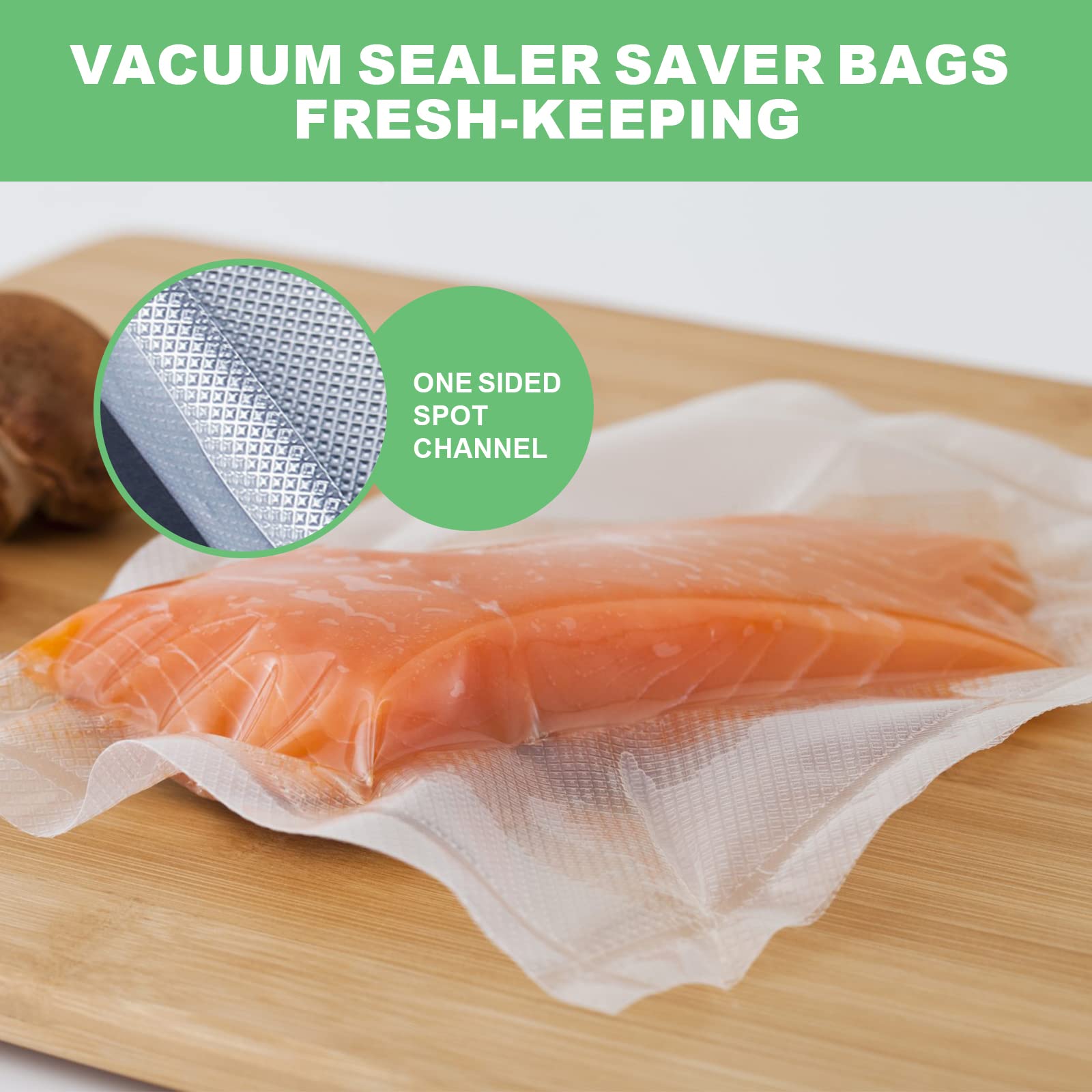 200 Quart Size 8" x 12" Vacuum Sealer Bags, Heavy Duty Vacuum Food Sealer Storage Bags, Vacuum Seal Freezer Bags, BPA Free and Puncture Prevention, Great for Sous Vide Vacuum Seal PreCut Bags