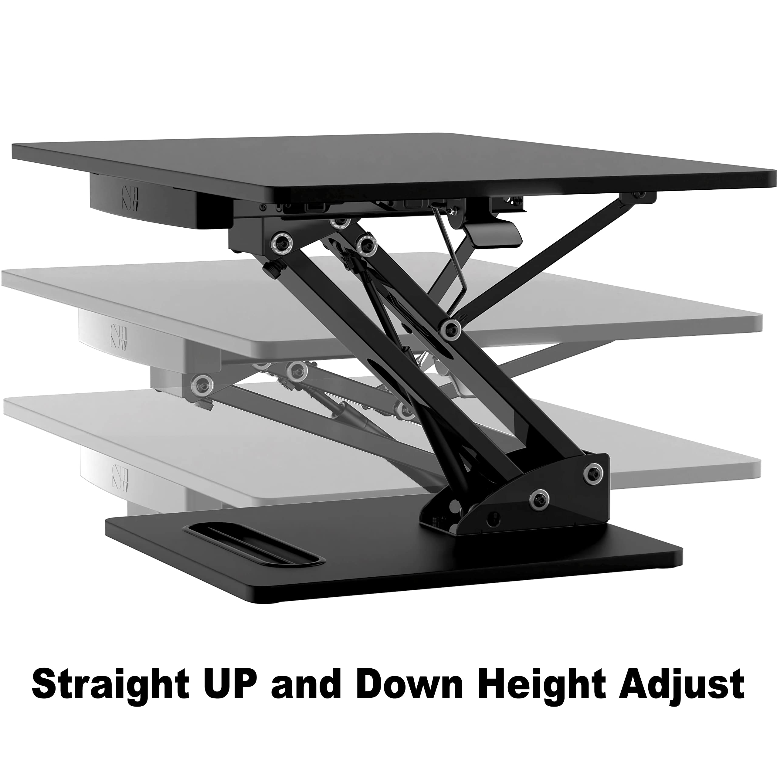 SHW 28" Over Desk Height Adjustable Standing Desk, Black