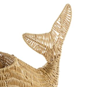 Kaplan Early Learning Whale Washable Wicker Floor Basket | Ocean-Inspired Woven Rattan Storage Bin | Home Decor Organizer