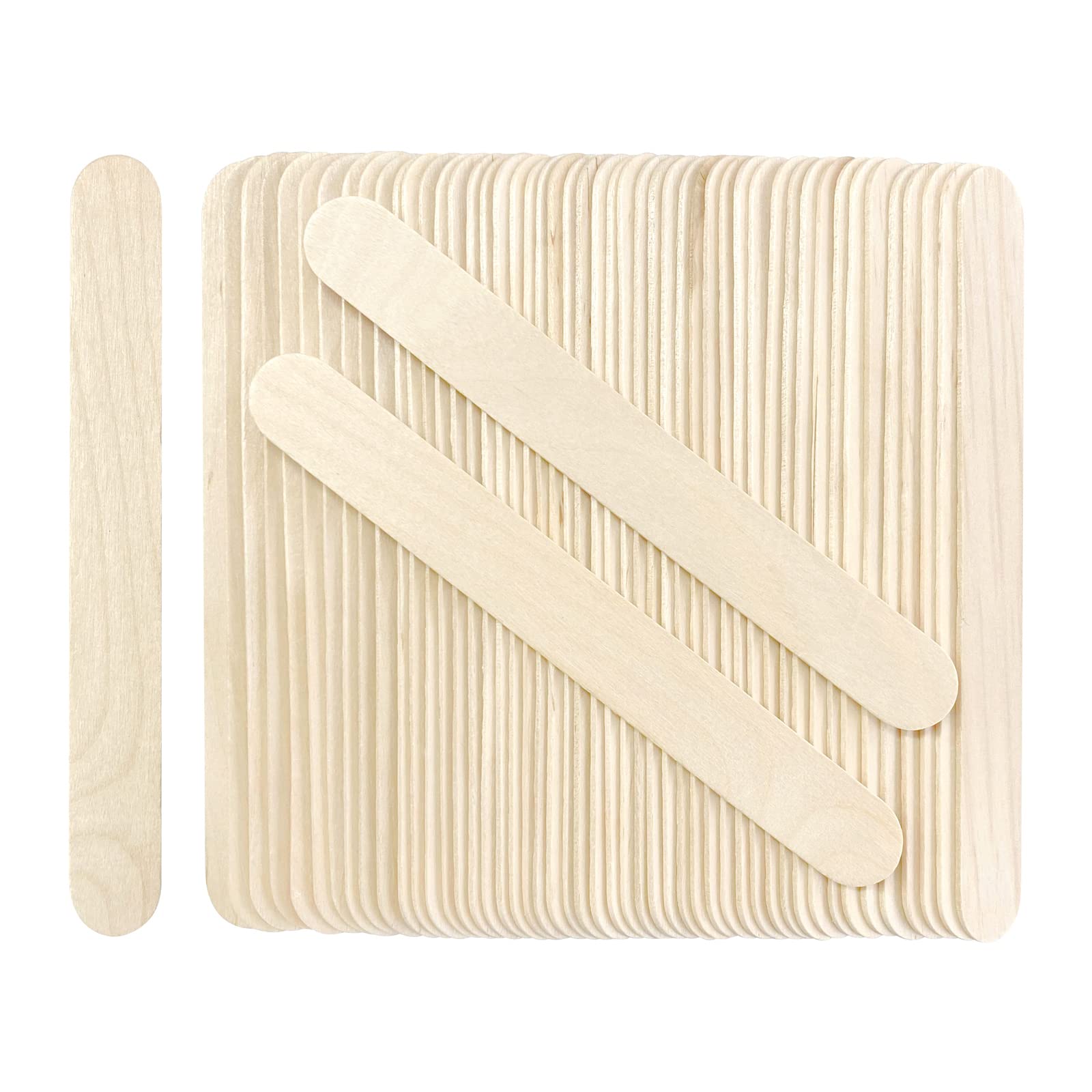 KTOJOY 200Pcs Jumbo Wooden Craft Sticks Wooden Popsicle Craft Sticks Stick 6” Long x 3/4”Wide