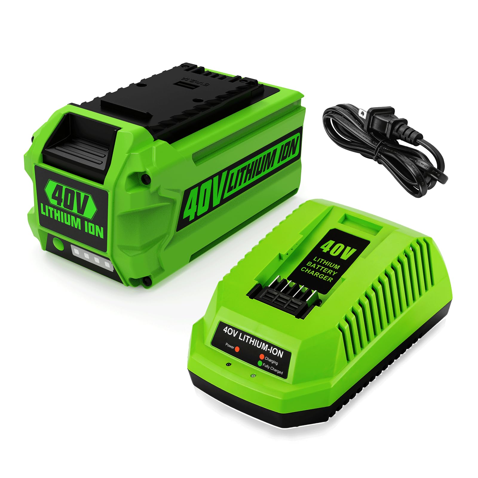 6.5Ah 40V 29472 29462 Replacement for Greenworks 40V Battery and Charger 29482, for GreenWorks 29472 29462 for GreenWorks 40V G-MAX Tools 29252 20202 22262, with 40V Grennworks Charger