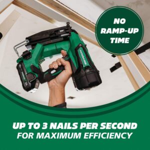 Metabo HPT 18V MultiVolt™ Straight Cordless Finish Nailer Kit, 16 Gauge Finish Nailer, (1) 18V 2.0Ah Lithium Ion Battery w/Fuel Gauge, Accepts Finish Nails, Lifetime Power Tool Warranty, NT1865DMST