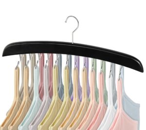 tank top hanger, bra hangers for closet organizer 360° rotating 24 foldable metal hooks tie rack hanger for men space saving non-slip hanging for camisoles belts bathing suit scarves 1 pack