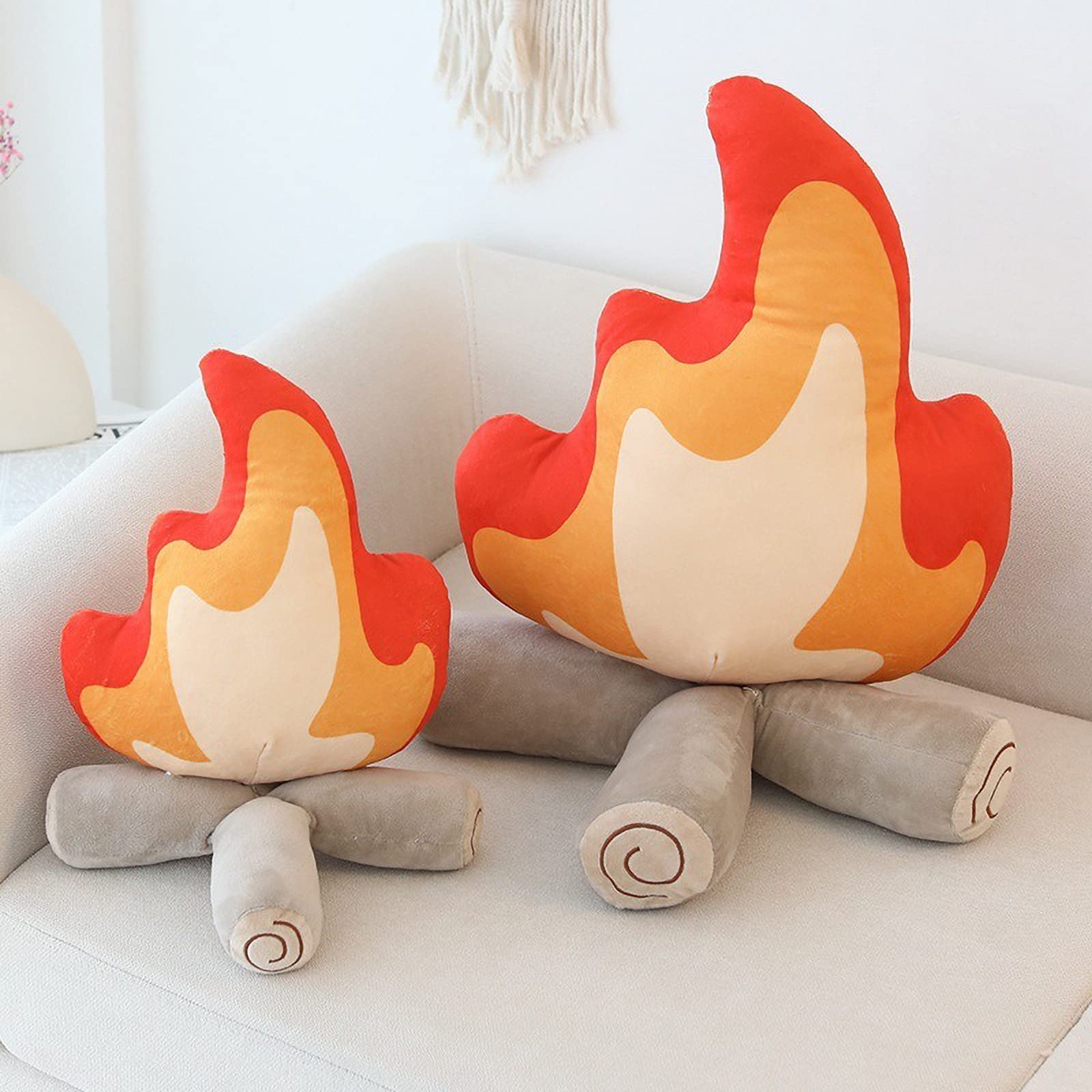 17.7in Funny Campfire Plush Pillow, Fake Campfire Pillow, Simulation Bonfire Plush Toy, Fake Fire Soft Stuffed Weird Room Decor, Kids Camping Decor Gift, Outdoor Activities Camping Toy Sets