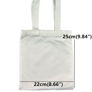 Plain Canvas Tote Bags,Mini Canvas Tote Bag,Small Cloth Tote Bags with Handles,Great for Gift,Promotion and Decor, 2pack White