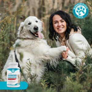 Wanderfound Pets Ultimate Cranberry Bladder UTI Support Supplement for Dogs - Dog Urinary Tract Infection Incontinence Formula with Cordyceps Mushroom - Bacon & Liver Flavor - 90 Chewable Tablets