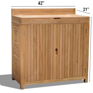 Solvang Teak Storage Cabinet Grade A Teak Wood Outdoor Patio #23SoCb