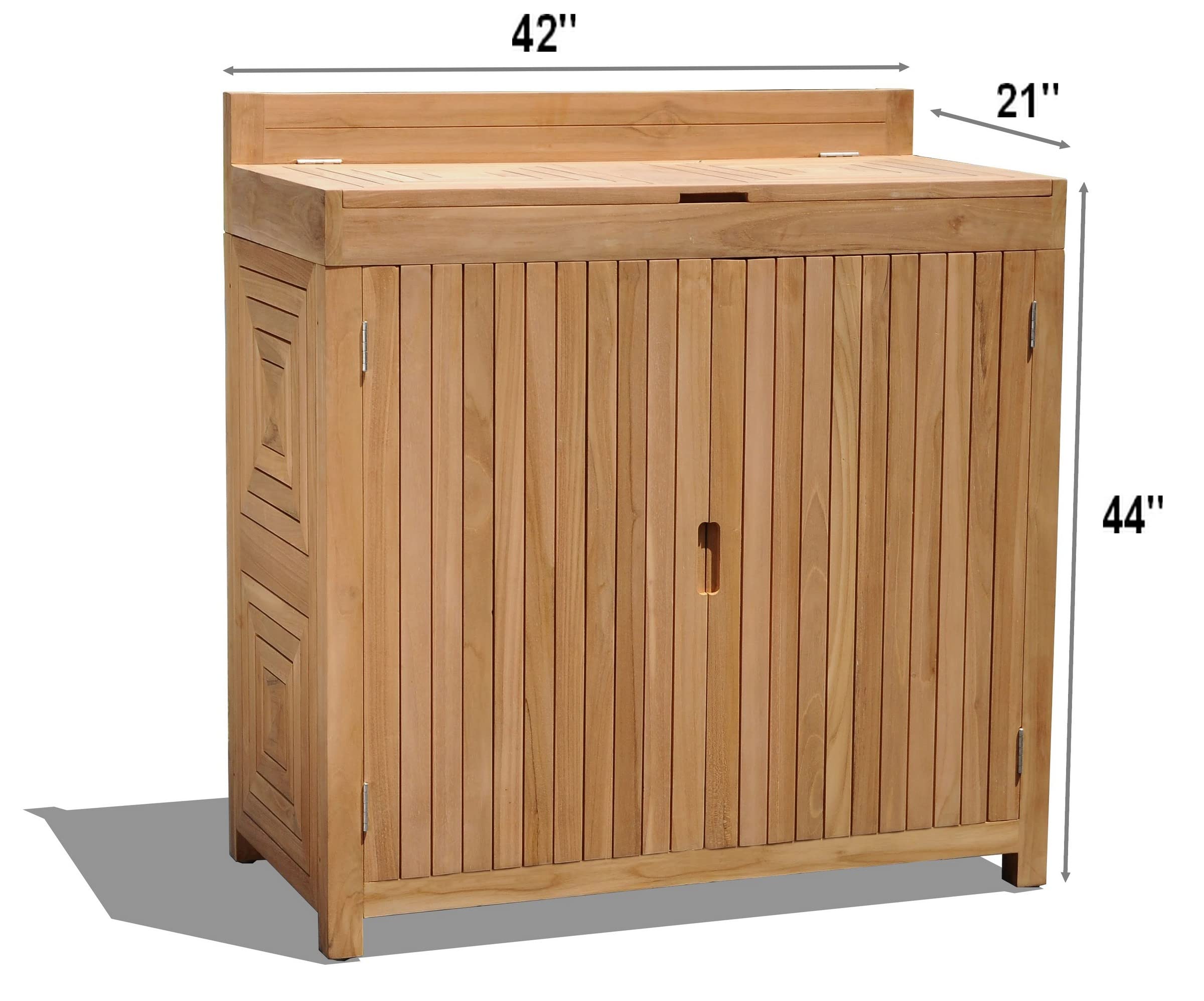 Solvang Teak Storage Cabinet Grade A Teak Wood Outdoor Patio #23SoCb