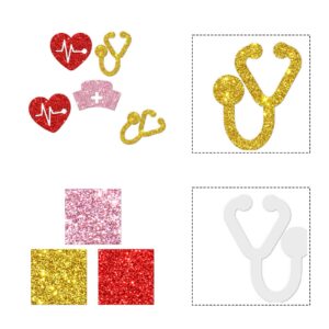 Ambishi 120pcs Glitter Nurse Graduation Confetti, Congrats Nurse/Doctor Grad Party Table Decoration, Nursing/Medical School Party Table Decoration, Class of Graduation Party Scatters