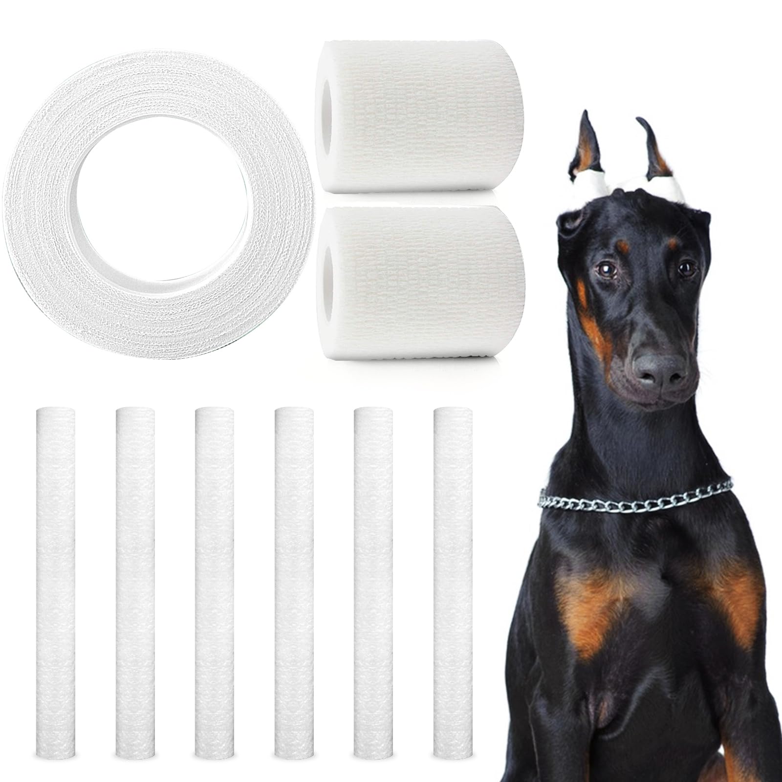 ziyue Doberman Ear Posting Kit, Dog Ear Cropping Dog Ear Stand up Care Tape Kit for Doberman Pinscher Dogs