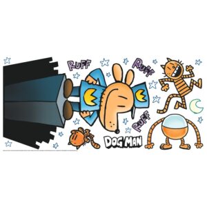 RoomMates RMK5333GM Dogman Giant Peel and Stick Wall Decals, Blue, Orange, Black