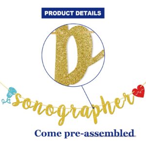 Sonographer Banner, Sonographer Decor, Sonographer Party Supplies, Sonographer Graduation Party Decorations (Gold Glitter)