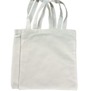 plain canvas tote bags,mini canvas tote bag,small cloth tote bags with handles,great for gift,promotion and decor, 2pack white