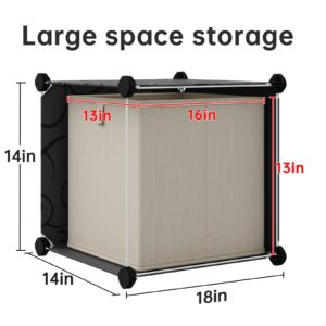 MAGINELS 12 Large Cube Storage Organizer with Doors,Deep Stacking Storage Shelf Clothes,Vertical Cube Organization Cabinet,Suitable for Bedroom,Office,Studyroom,Black(14×18inch)