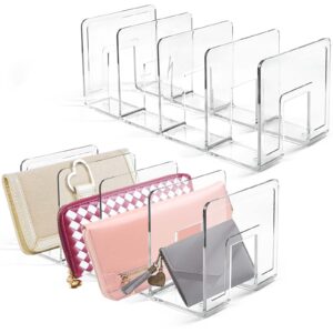 vowcarol clear purse storage organizer, mini purse shelf for closet, small clutch purse holder - 2 pack