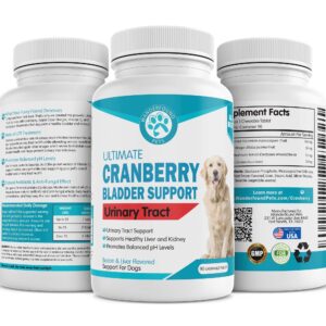 Wanderfound Pets Ultimate Cranberry Bladder UTI Support Supplement for Dogs - Dog Urinary Tract Infection Incontinence Formula with Cordyceps Mushroom - Bacon & Liver Flavor - 90 Chewable Tablets