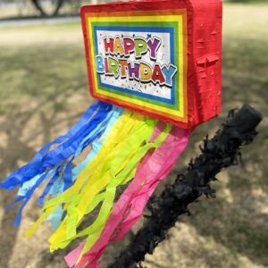 Birthday Piñata 4-Piece Set great for Boy, Girl, and Adult party. Happy Birthday Decorations, fun & unique style, fits candy party favors (16”X10”) durable!