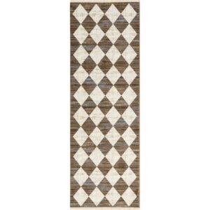 nuLOOM Fringed Performance Indoor Area Rug, Power Loomed, Easy Clean, Durable, Non-Shed, 3' x 8', Meline Beige