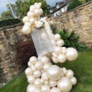 Kozee Pearl white Double-Stuffed Balloons different sizes 63 PACK 18/12/10/5 inch White sand ivory balloon Garland kit For Wedding birde to be Birthday anniversary decorations