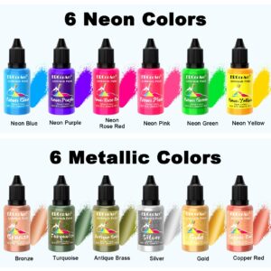 Airbrush Paint Set - 30 Colors Ready to Spray Airbrush Kit with 2 Cleaning Brush, Water Based Acrylic Air Brush Paint for Metal, Plastic Models, Artists - 0.7fl oz