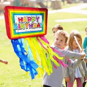 Birthday Piñata 4-Piece Set great for Boy, Girl, and Adult party. Happy Birthday Decorations, fun & unique style, fits candy party favors (16”X10”) durable!