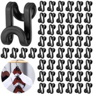 unittype 150 pcs clothes hanger connector hooks plastic heavy duty space saving hanger clips hanger extender hooks hanger hooks space save hanger for outfit closet organizers (black)