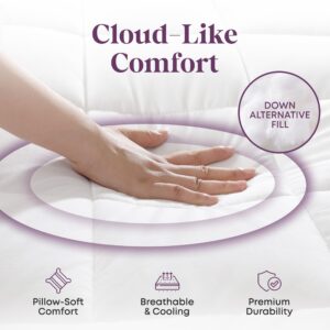 CirclesHome Ultra-Plush Down Alternative Cotton Top Mattress Pad for Comfort & Protection - 48 Inch (75x48)