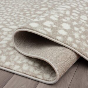 Abani Beige Cheetah Print Area Rug Rugs, Arto Collection - Contemporary Durable Accent Rug (2'x3')