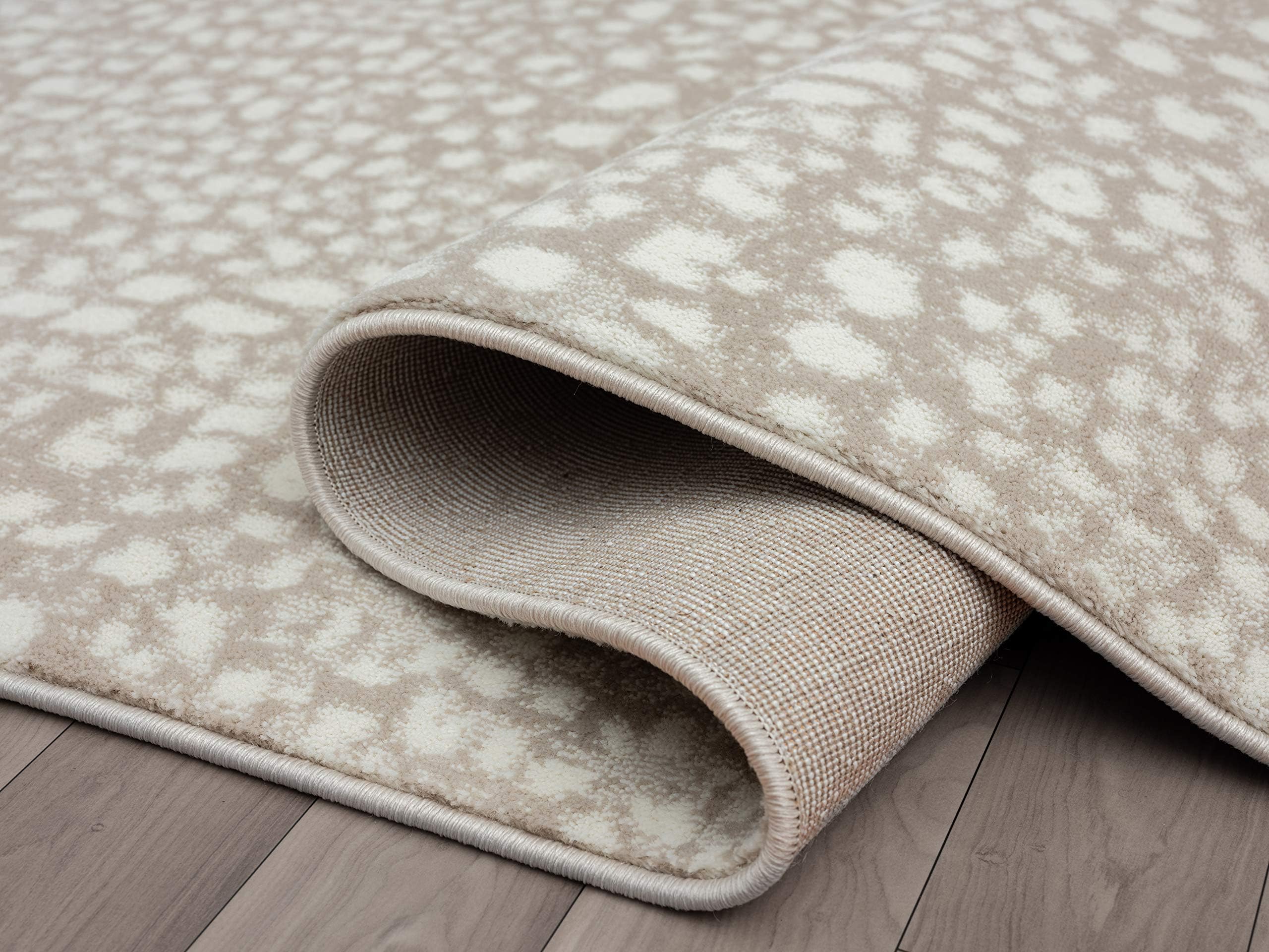 Abani Beige Cheetah Print Area Rug Rugs, Arto Collection - Contemporary Durable Accent Rug (2'x3')