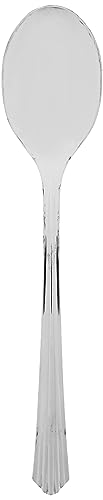 Bluesky Trading Upscale Silver Flatware, Plastic Teaspoons - Pack Of 20 - Classic Design, Perfect for Weddings, Birthday Parties, Events, Everyday Use, & More