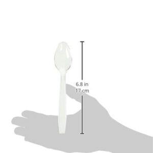 Simcha Collection Inspired Clear Plastic Teaspoons (Pack Of 48) - King Size Deluxe & Stylish Flatware, Perfect For Birthday Parties, Special Events, Catering, Everyday Use, & More